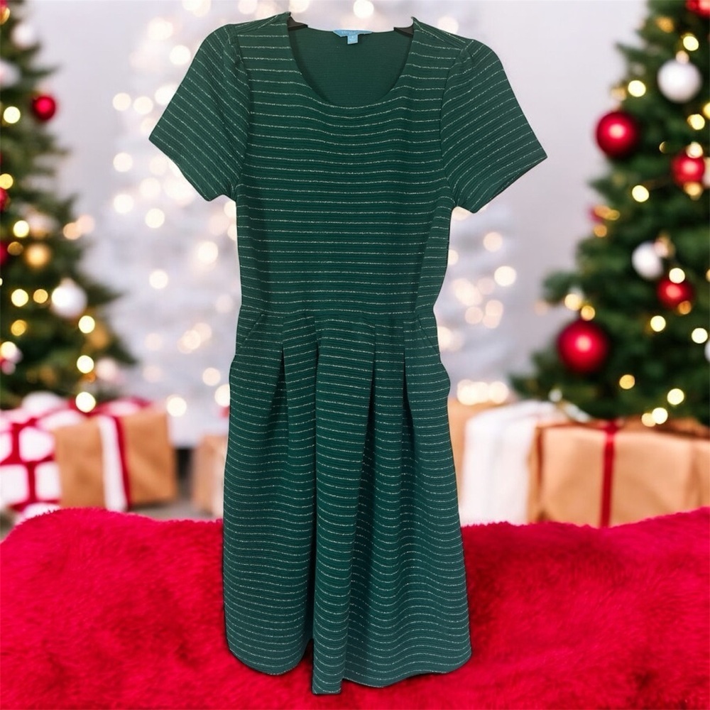 Draper James RSVP Elegant Forest Green Knit Mini Dress, Women’s Sz S